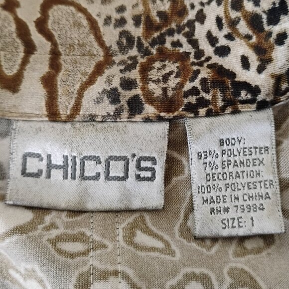 Chico’s Open-Front Animal/Geometric Print Jacket – Size 1 – Gently Worn - Picture 5 of 14